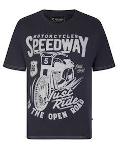 KAM Motorcycles Speedway Print T-Shirt Slate